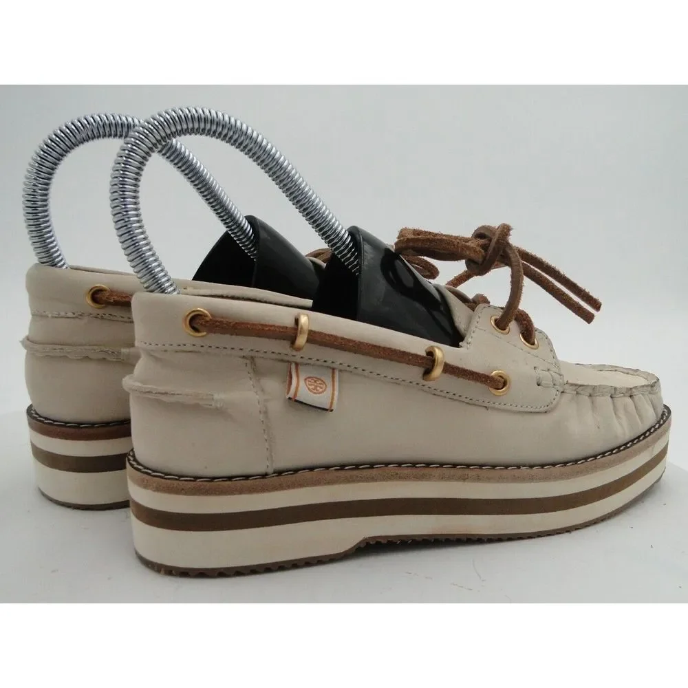Tory Burch Joey Flat Form Boat Shoe Nubuck Comfort size‎ 5M